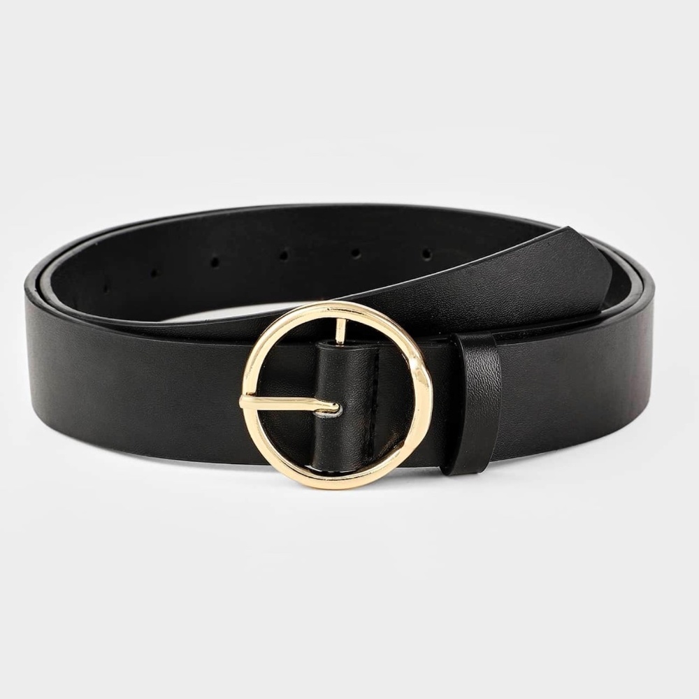 Luxe Vegan leather Circle Buckle Belt - Picture 7 of 12